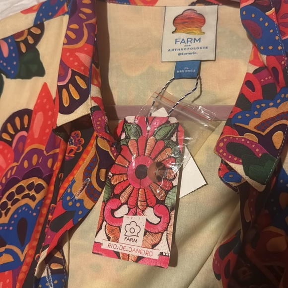 NWT FARM Rio Floral Long-Sleeve Midid/Maxi Buttondown dress - Picture 3 of 7